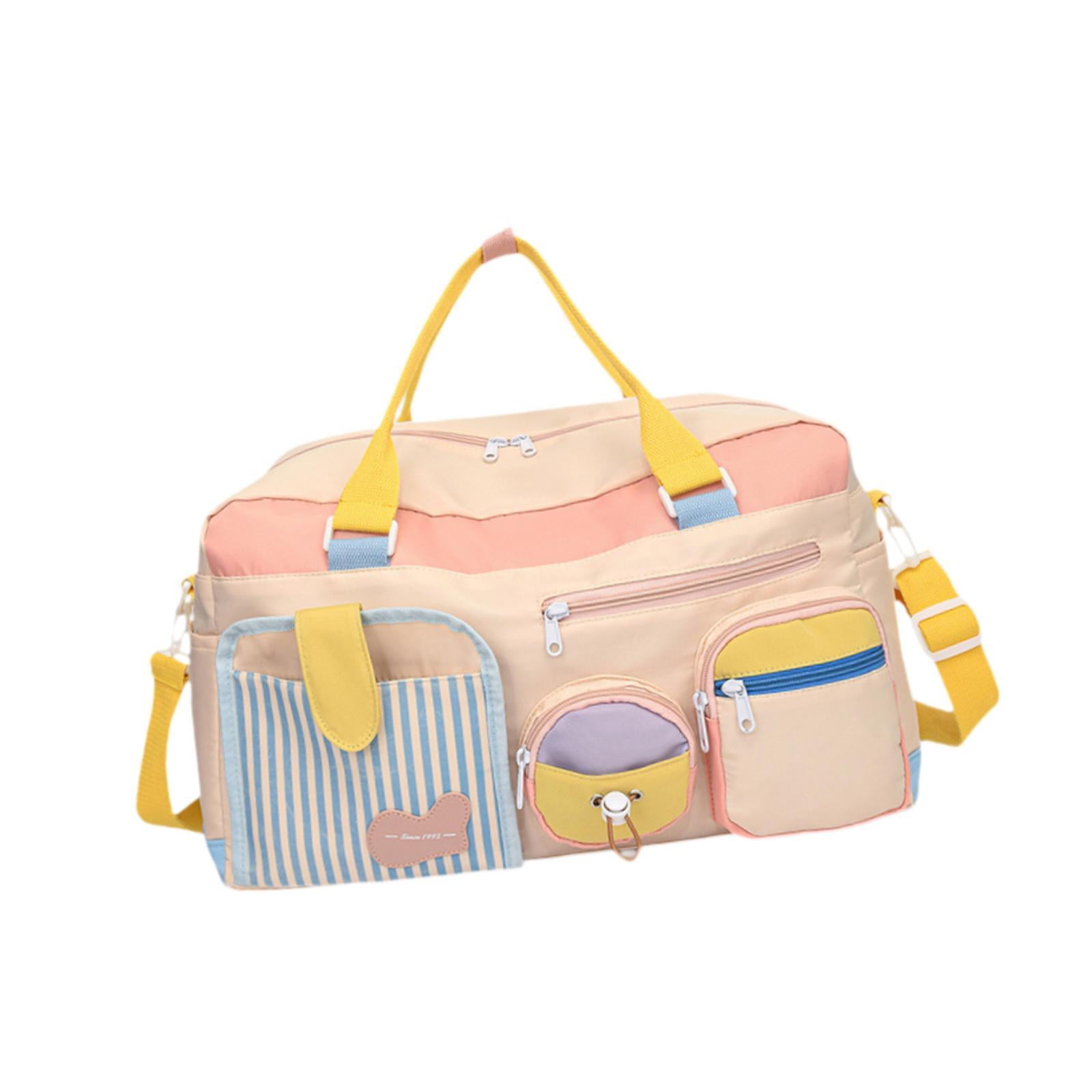 Luwecf Travel Duffle Bag Sport Bag Adjustable Shoulder Strap Sports Fitness Bag Workout Pink