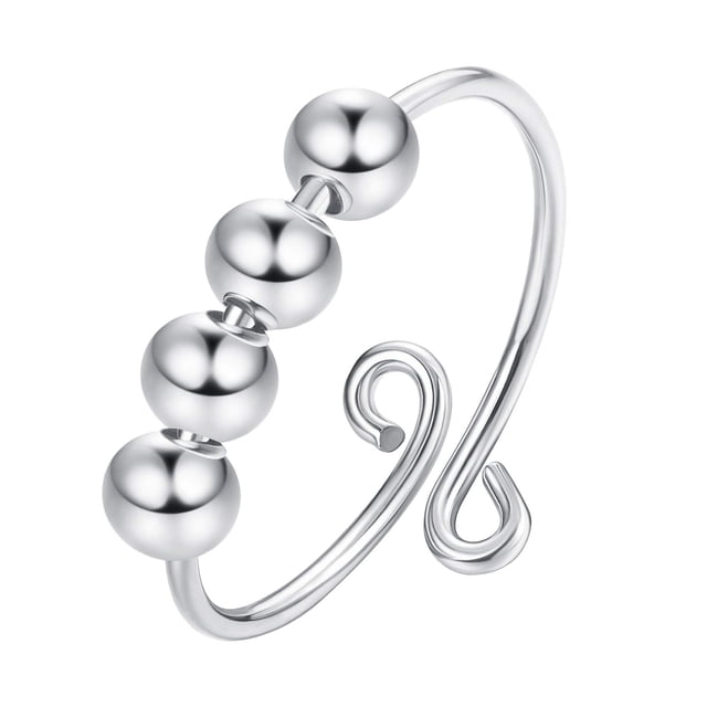 Anillos para mujer, regalos para mujeres, anillo anti-ansiedad, anillos giratorios con cuentas, anillo giratorio para aliviar el estrés, anillo para la ansiedad.