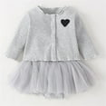 thumbnail image 2 of Kwasome Spring Outfits For Girls 2024 New Born Outfit Babys Boys Knit Ribbed Solid Spring Winter Long Sleeve Cardigan Romper Dress Hat Clothes Set Baby Clothes Girls 3-6 Months Grey, 2 of 3