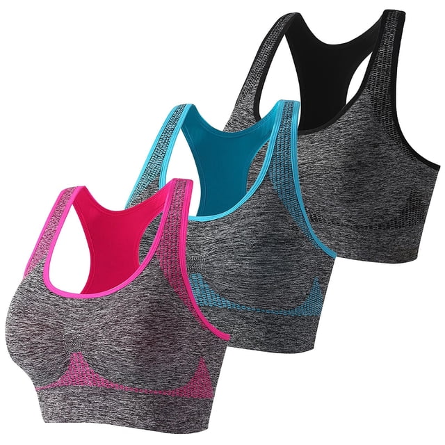 WZXFASHION Sports Bras For Women Pack Multipack Padded Medium Support Bra For Workout Gym Yoga Bra Coffee L