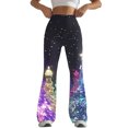thumbnail image 2 of Cmfcve Women's Yoga Leggings High Waist Colorful Athletic Flare Pants Casual Stretchy Tummy Control Workout Pants, 2 of 5