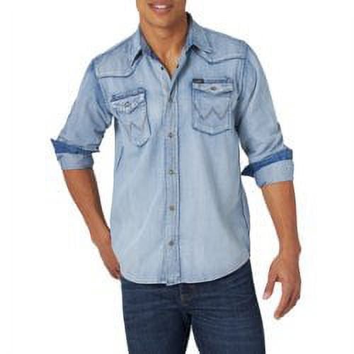Wrangler Men's Long Sleeve Denim Tops, Size S-3XL