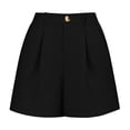 thumbnail image 3 of Bosfbaoi Women High Waisted Pleated Dress Shorts Casual Business Wide Leg Tailored Short Pants With Belt Pockets, 3 of 9