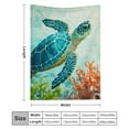 thumbnail image 3 of FCXZI Turtle Ocean Corals Flannel Blanket, Soft Reversible Multi-Purpose 40*50in, 3 of 7