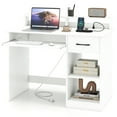 thumbnail image 1 of Patiojoy Home Office Desk w/ Built-in Charge Station Computer Desk w/ Drawer & Adjustable Shelf, 1 of 9