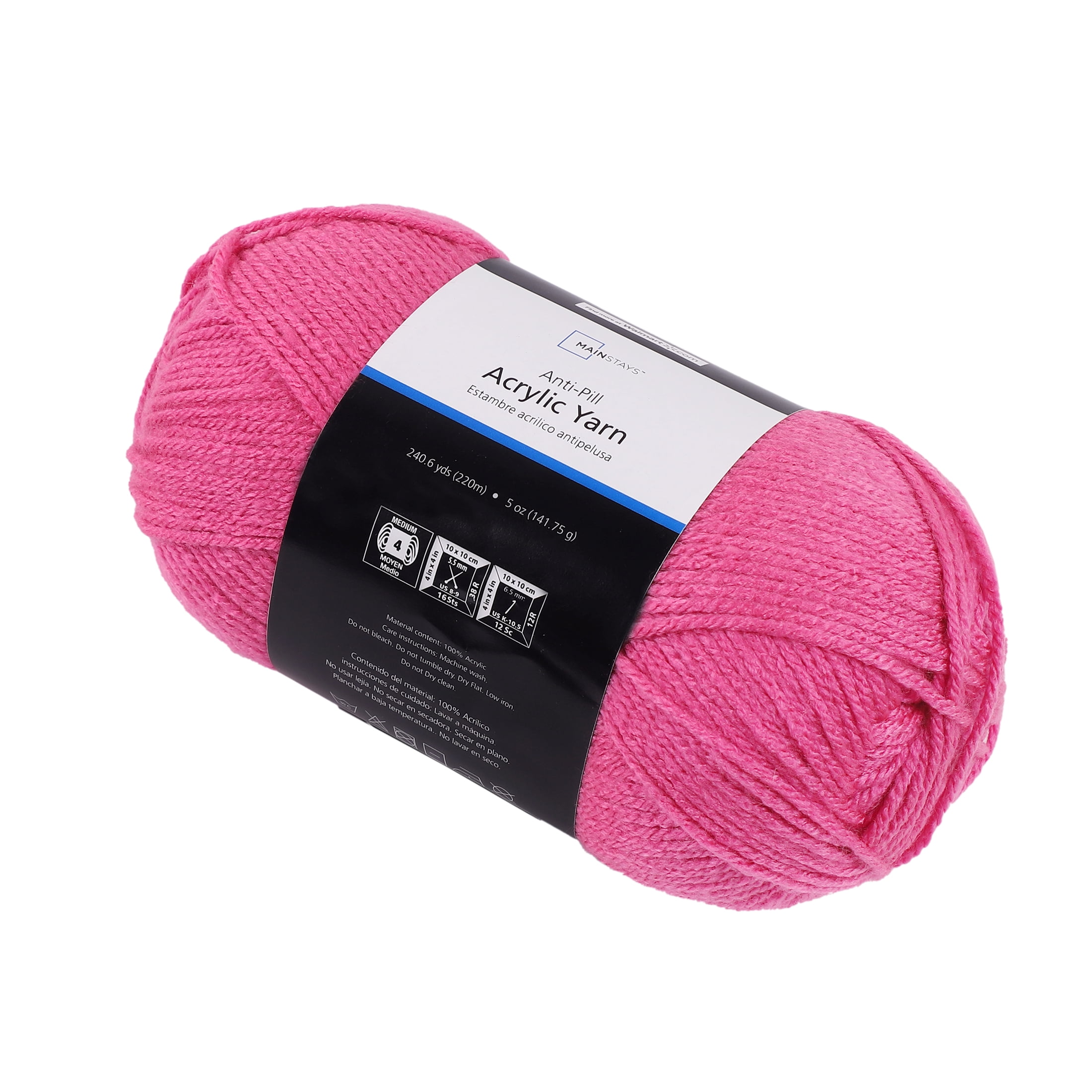 Mainstays Anti-Pill Acrylic Yarn, 5oz, Pink