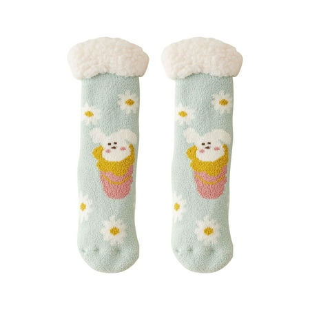 

Leylayray Coral Velvet Socks For Children In Autumn And Winter Medium Tube Stockings Cat Paws- Cute Thickened Warm Sleeping Floor Sleeping Socks Portable (Buy 2 Get 1 Free)