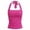 Hot Pink, variant on Women's Halter Neck Crop Top Tie Back Sleeveless Y2K Fitted Tank Top with Polka Dot Print Cute Summer Streetwear