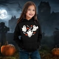 thumbnail image 3 of LRen Halloween Gifts for Girls Cute Ghost Pumpkin Hooded Sweatshirts Oversized Long Sleeve Hoodie Sweatshirt with Pocket Y2K Fall Winter Back to school, Halloween Tops, 3 of 5