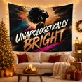thumbnail image 3 of Unapologetically Bright with Profile Silhouette Figure, Inspirational Illustration for Art Lovers, Wall Decor, Housewarming Gift, Tapestry Wall Hanging for Dorm and Living Room, 3 of 7
