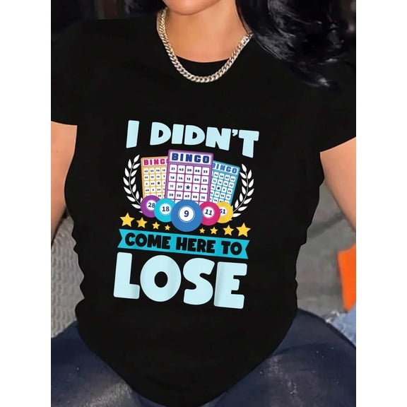 Bingo Player Lover Lucky Bingo T-Shirt Graphic Tee summer Tops For Women Round Neck Fashion Cotton shirts