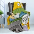 thumbnail image 4 of Vintage Soft Flannel Fleece Blanket, Man Lying on Couch Watching TV Cats Take over World Comic Book Pop Art Illustration, Cozy Plush for Indoor and Outdoor Use, 60" x 80", Multicolor, by Ambesonne, 4 of 5