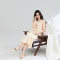 thumbnail image 4 of Defitshape Women's Full Cotton Lounge Dress Holiday Loungewear Light Home Long Torso Long 2025 Autumn Night Gown Style2 Large, 4 of 5