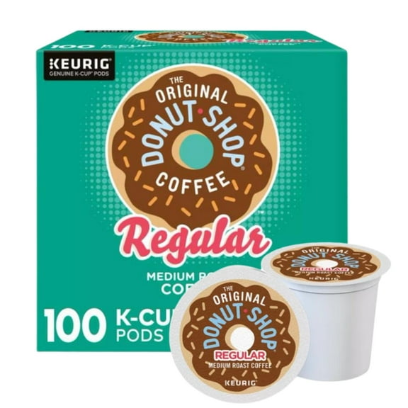 The Original Donut Shop Medium Roast Coffee Organic Medium Roast Blend Single-Serve 100% Arabica Coffee K-Cup Pods | Fair-Trade & Recyclable Cups 100 Counts