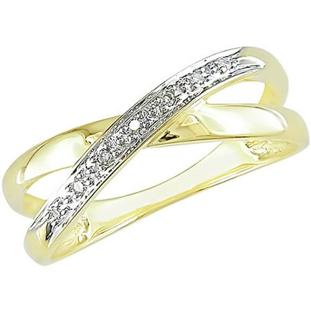 Kt Gold Diamond Criscross Ring Kt Gold Diamond Criscross Ring