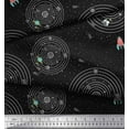 thumbnail image 3 of Soimoi Black Rayon Fabric Solar System & Rocket Galaxy Printed Craft Fabric by the Yard 56 Inch Wide, 3 of 3