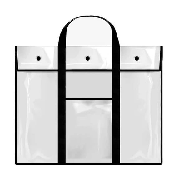 LAMIRO Large Poster Storage Bag with Handle 31.5脳21.5Inch,Bulletin Board Holder Art Portfolio Container for Teachers Classroom Organization,for Artwork,Poster,Scrapbook,Keepsake (Black)