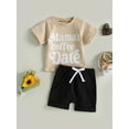 thumbnail image 2 of Coduop Baby Boys Pants Suit,Short Sleeve T-shirt Tops and Drawstring Shorts 3Pcs Outfit Set, 2 of 9