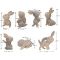 thumbnail image 3 of QTFHR 7 pcs Cute Rabbit Animal Figurine Crafts DIY Miniature Garden Miniature House Home Decoration (Gray), 3 of 7