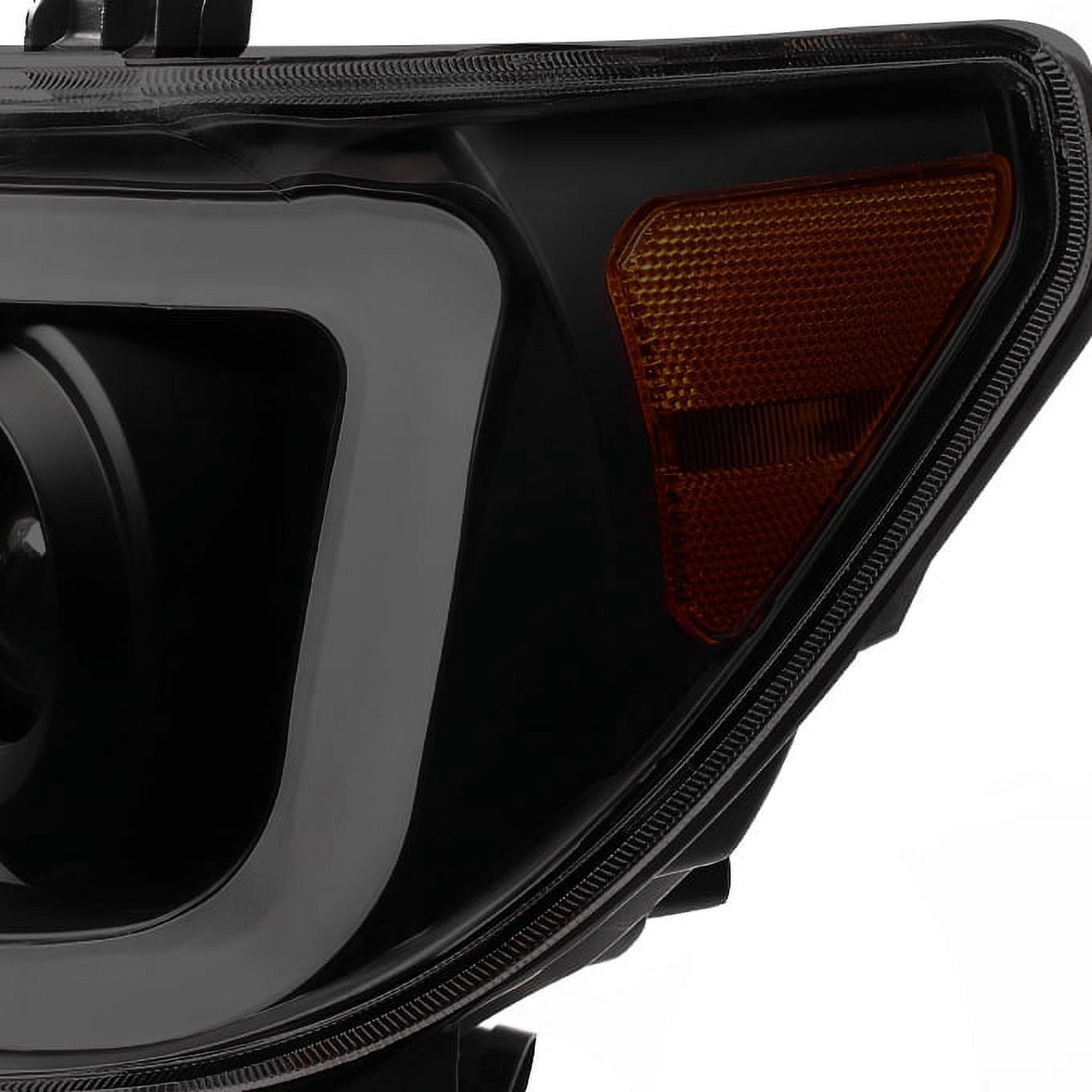 AKKON - For 2007-2013 Toyota Tundra | 2008-2017 Sequoia SMD LED Tube Black Smoked Lens Projector Headlights Replacement Pair Set