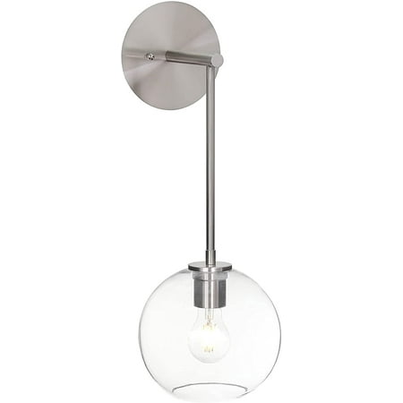 XiNBEi Lighting Vanity Lights  Modern 1 Light Globe Glass Bath Sconces Wall Light Brushed Nickel Finish XB-W1263-BN