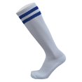 thumbnail image 2 of Calcetines Deportivos Tmvgtek Calcetín Largo Por Encima De La Rodilla Para Niño, Deporte, Fútbol, ​​Fútbol (Blanco + Raya Azul), 2 of 4