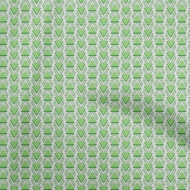 oneOone Cotton Silk Green Fabric Geometric Sewing Craft Projects Fabric Prints By Yard 42 Inch Wide