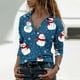 thumbnail image 2 of Tops Navideños Para Mujer Blusas de Manga Larga Moda Casual Con Cuello en V Floral Pullover Top Odeerbi  ODB186112, 2 of 5