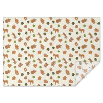 Beige Christmas Gingerbread Pattern Rectangle Tablecloth 60"x84",Waterproof Polyester Rectangle Table Cloth, Wipeable Spillproof Polyester Tablecloth for Dining, Camping, Indoor and Outdoor