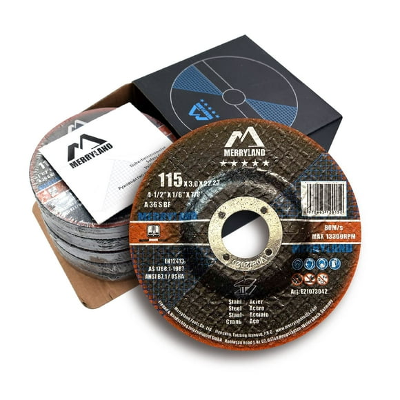 Merryland Cut Off Wheel 4 1/2 inch for Angle Grinder, Metal Cutting Wheel 4.5 X 1/8 X 7/8 Ultra Thin 25 Pack, Iron Steel Cutting Disc, Expert-Line E21073042