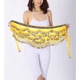 thumbnail image 3 of Hip Scarf Scarves Wrap Sash Skirts Belt with Beads Coins for Cabaret Folk Yellow, 3 of 4