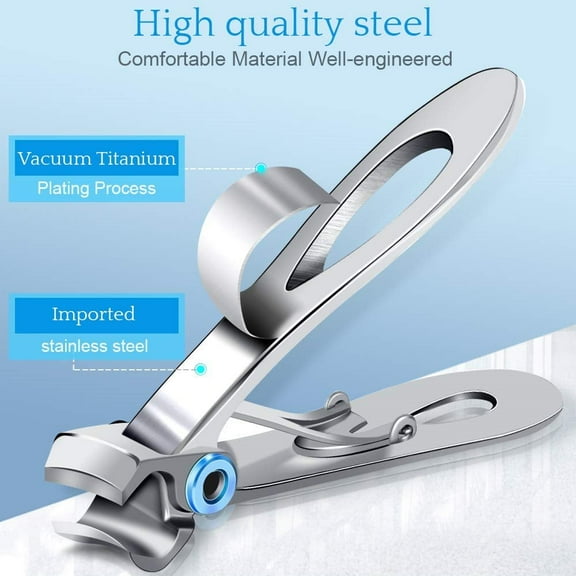 Oversized Nail Clippers for Thick Toenails or Tough Fingernails, Stainless Steel Toenail Fingernail Clipper Cutter Trimmer, 2 Pieces