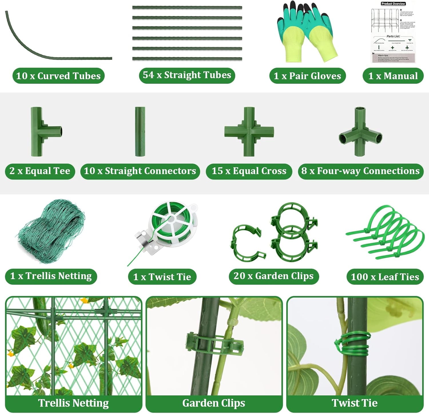 Cucumber Trellis for Raised Bed 5.4x5.5ft U-Shape Adjust Metal Garden Trellis for Climbing Plants Outdoor with Climbing Net Vegetable Arch Trellises Support Plant for Pea Fruit Squash Trellises