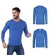 thumbnail image 2 of Playera Cuello Redondo Manga Larga para Caballero, Color Royal Jaspe, Talla Mediana, 50% Algodón-50% Poliéster. Yazbek C0354, 2 of 3