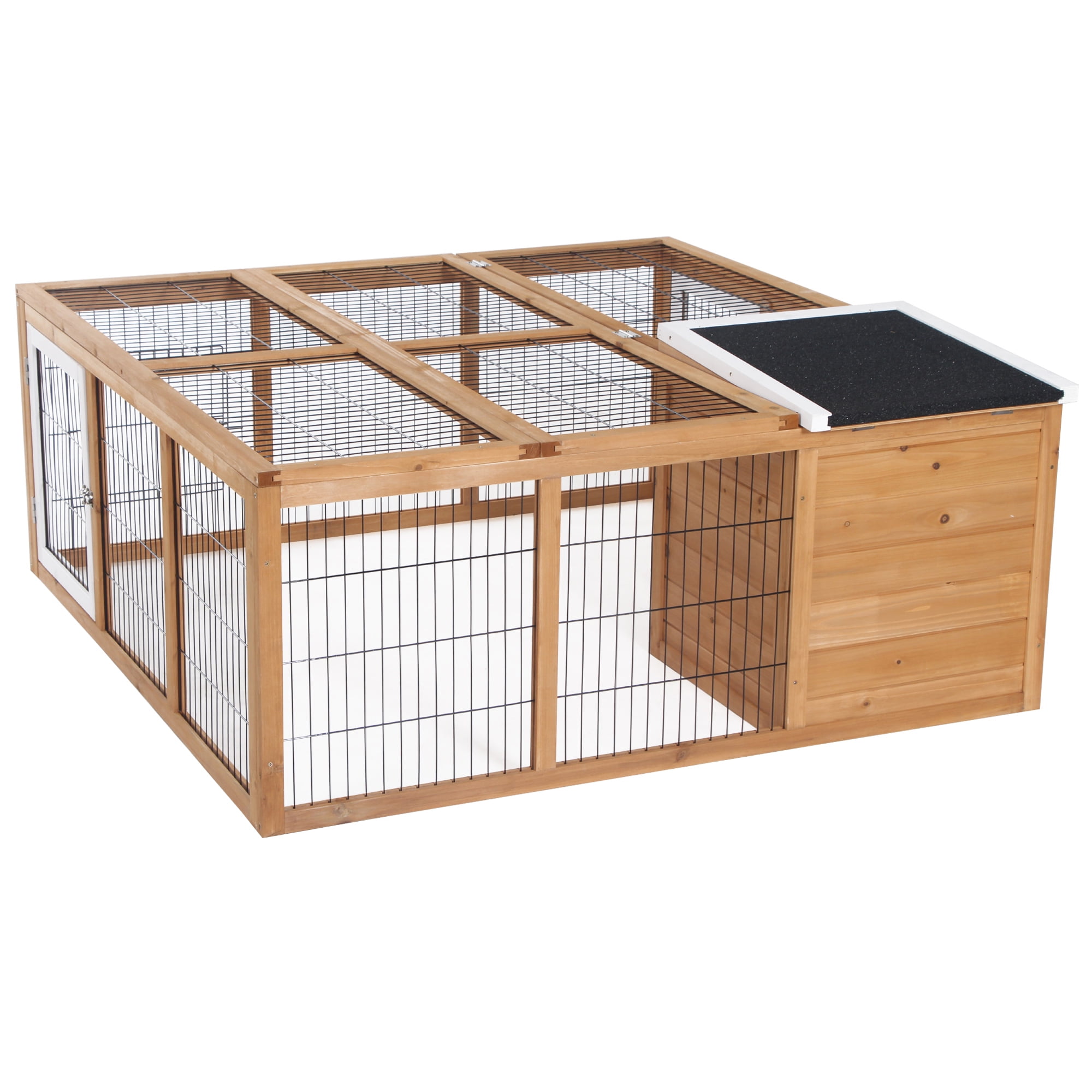 PawHut Rabbit Hutch, Waterproof Rabbit House for Small Animals, Natural