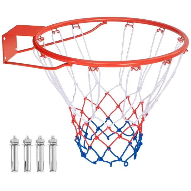 Costway Aro de baloncesto para pared, montado en la puerta, con red para todo tipo de clima, color naranja