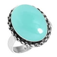 thumbnail image 1 of 925 Sterling Silver Ring Aqua Chalcedony Handmade Jewelry, 1 of 5