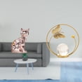 thumbnail image 2 of Estatua de gato, figura de escritorio, escultura de bola de cristal, adorno de hierro, material cerámico, forma artística y vívida, ideal para regalar, 2 of 8
