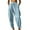 Light Blue, variant on Wyobmus Women's Cotton Linen Pants Elastic Waist Drawstring Casual Harem Pants Lightweight Straight Legs Loose Beach Cropped Pants S-2X Light Blue