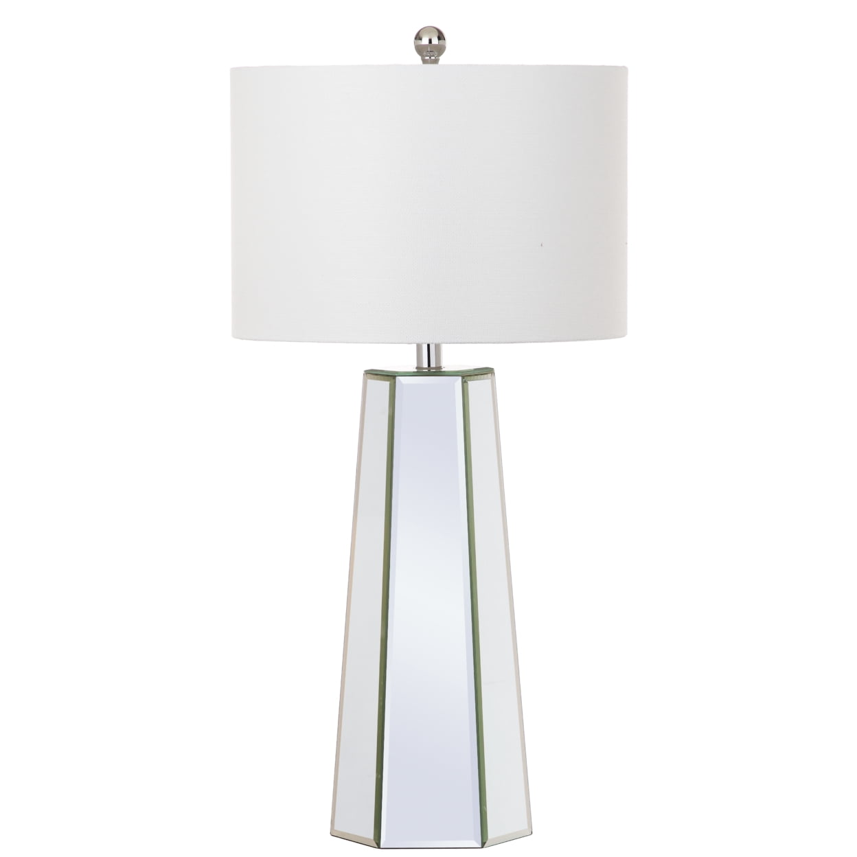 SAFAVIEH Janice 31.5 in. H Mirrored Column Table Lamp, Clear, Set of 2