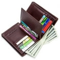 thumbnail image 7 of mmoon Leather Wallet Pencil Cases with ID Window, Brown, 7 of 7