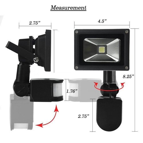 DingLiLighting Outdoor Motion Sensor LED Flood Light, 50W, IP65 Waterproof, 4500LM Security Floodlight