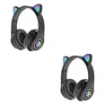 thumbnail image 4 of 2pcs Wireless Cat Ear Headphones Bluetooth Headset LED w/Mic Lights Earphone for Kids, 4 of 9