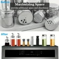 thumbnail image 3 of YOYAHATEM Magnetic Stove Top Shelf, 30-Inch Silicone Spice Rack Organizer for Kitchen Storage - Black & Grey, 3 of 6