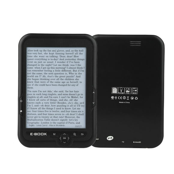 E Book Reader, E Reader for Bible, EBOOK Reader EInk 6 Inch Ereader Display 300DPI Blue Cover 16GB 8GB 4GB