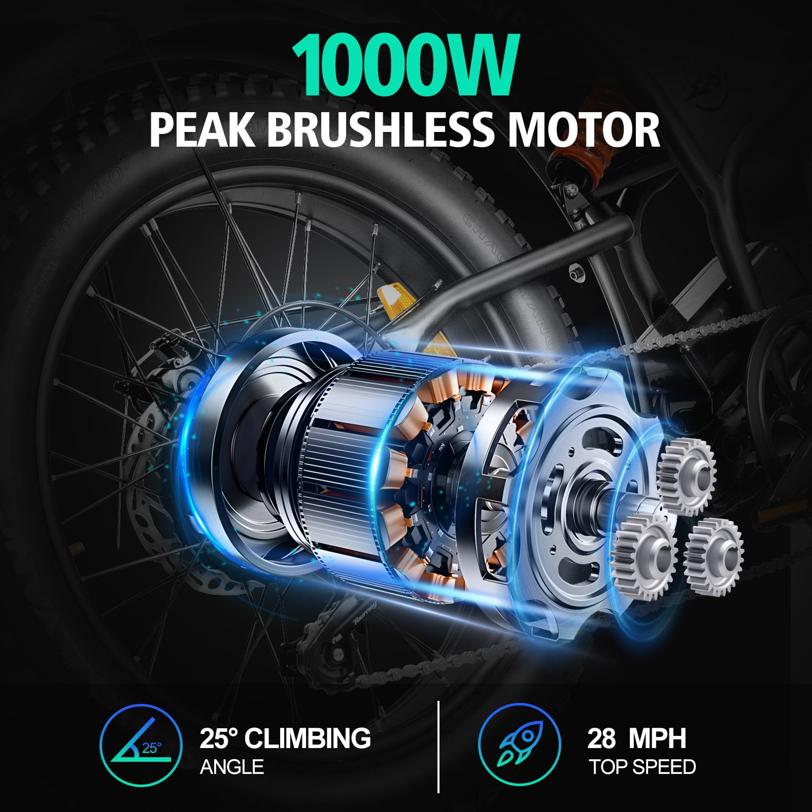DK401 Electric Bike For Adults 48v  Fat Tire Full Suspension Dirt Mountain E Bike Lithium Battery