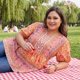 thumbnail image 2 of Camisas de verano de mujer plus size con cuello en V y mangas cortas de linterna Agnes Orinda, blusas boho de peplum floral 1X naranja, 2 of 8