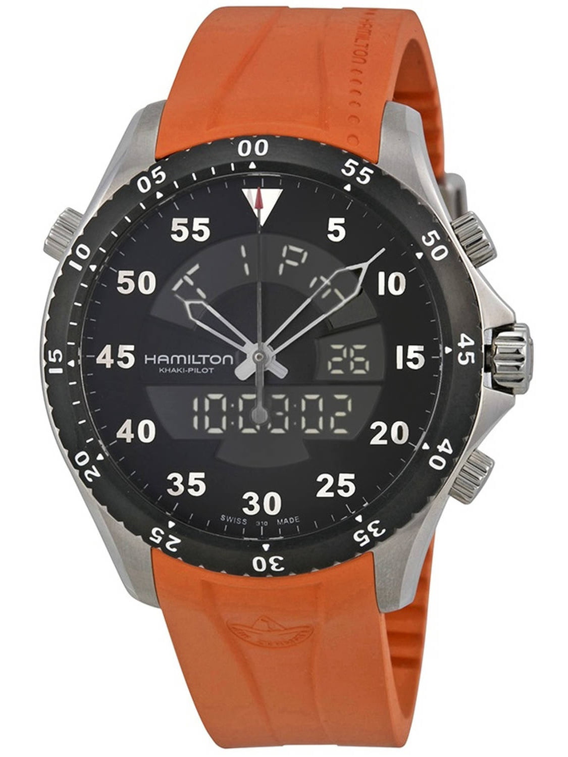 Hamilton Khaki Flight Timer Chronograph Rubber Men's Watch, H64554431 - Walmart.com