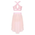 thumbnail image 2 of vastwit Kids Girls Ballet Dance Outfits Sleeveless Crop Top High-Low Skirt Gymnastics Dancewear Pink 14, 2 of 7