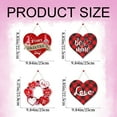 thumbnail image 3 of Valentine's Day Door Hanging Sign, Wooden Heart Hanging Wreaths Sign, Love Heart Welcome Happy Valentine's Day Wreaths, Wooden Front Door Hanger for Porch Wall Indoor Home Decor, 3 of 7